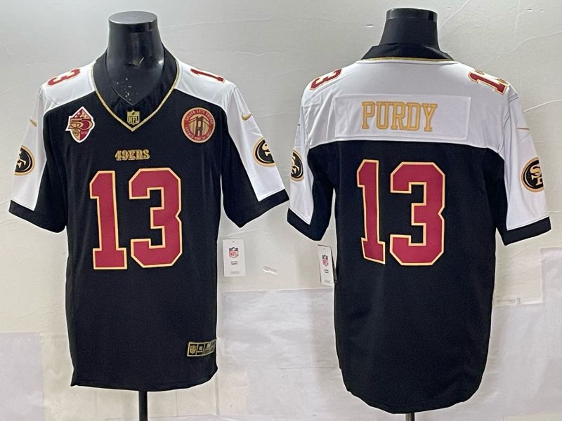 Men 2025 Nike San Francisco 49ers #13 Purdy Black Limited NFL Jersey style 0076